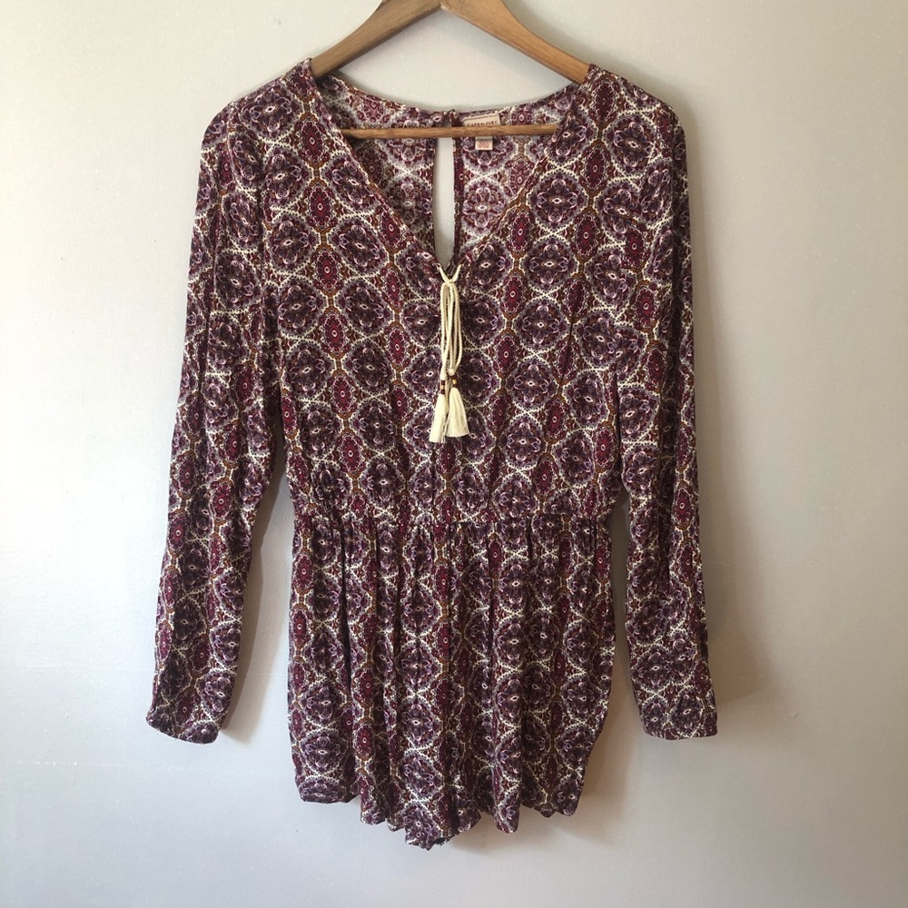 Cape Juby | Boho Long Sleeve Romper 100% Rayon